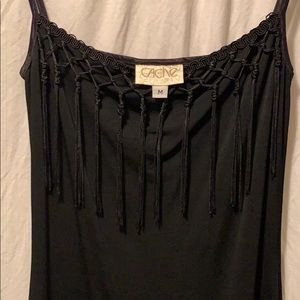 Black Cache fringe dress - Medium